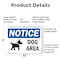 Signmission Dog Area, 10 in W x Rectangle, Plastic OS-2PACK-NS-P-710-L-15491 - alternate 4